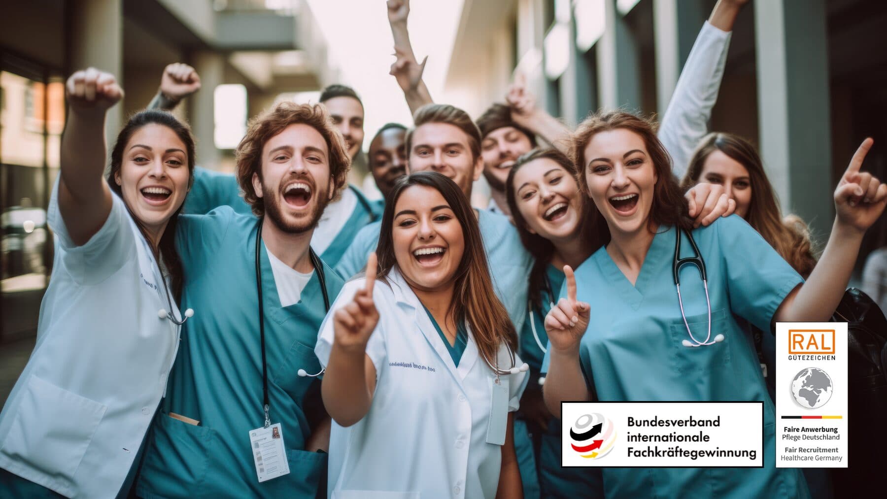 Internationale verpleegkundigen vieren feest — eerlijke werving gecertificeerd door RAL Gütezeichen en BVIF